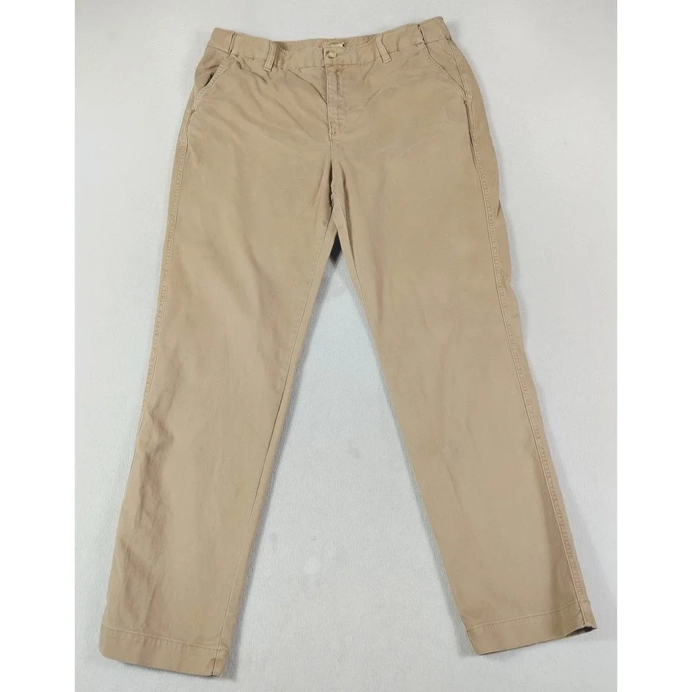 Coldwater Creek Pants Womens 14 Beige Chino Twill Adjustable Waist‎ Stretch